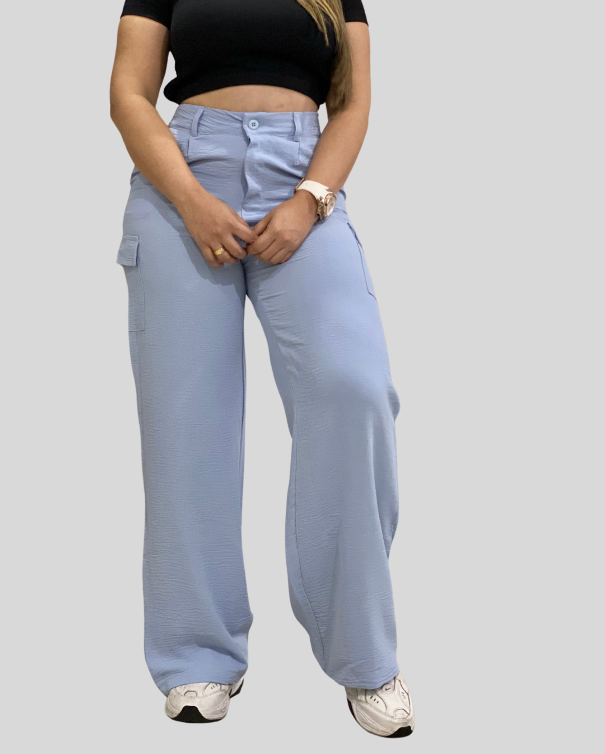 Ref: MOM-2743 Pantalón;cargo, tejido plano liviano, en stretch. tiro alto