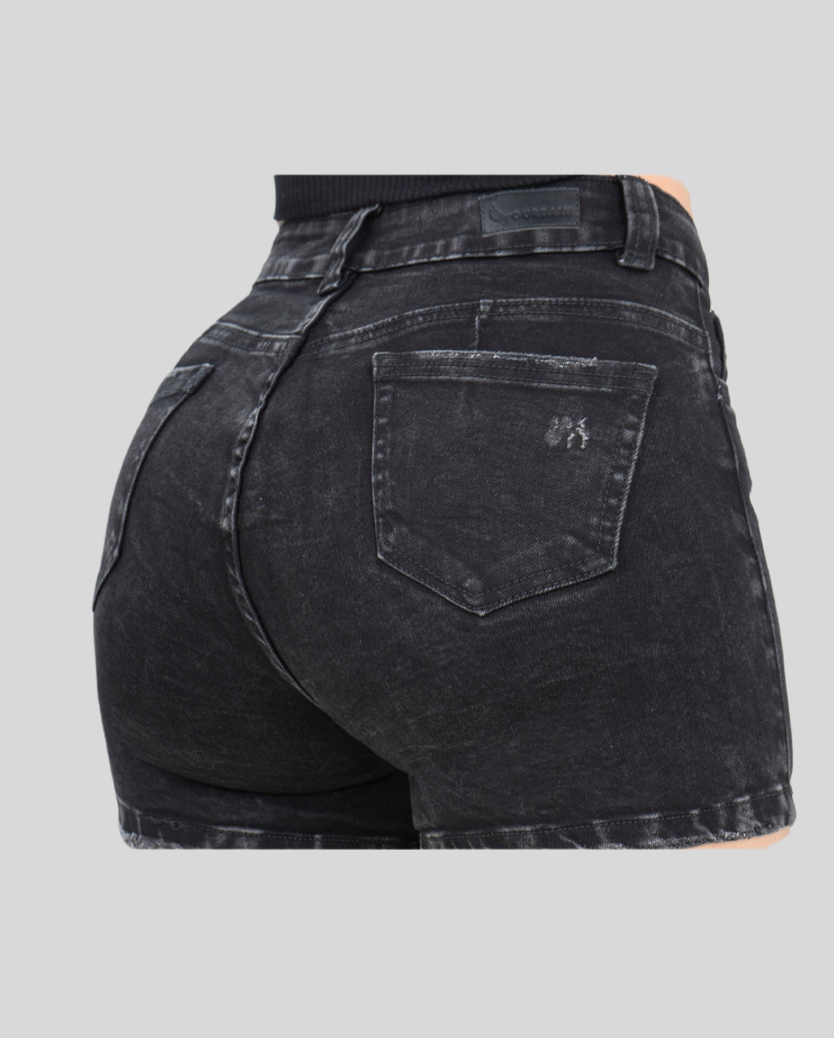 Ref: SD-3396 short en stretch, color negro jaspeado
