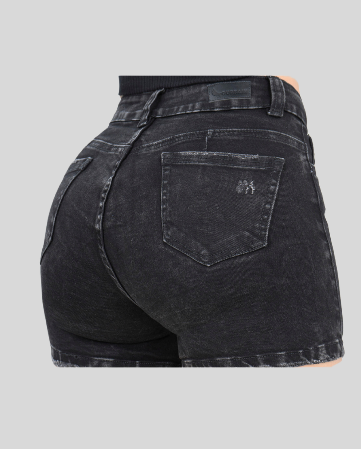 Ref: SD-3396 short en stretch, color negro jaspeado