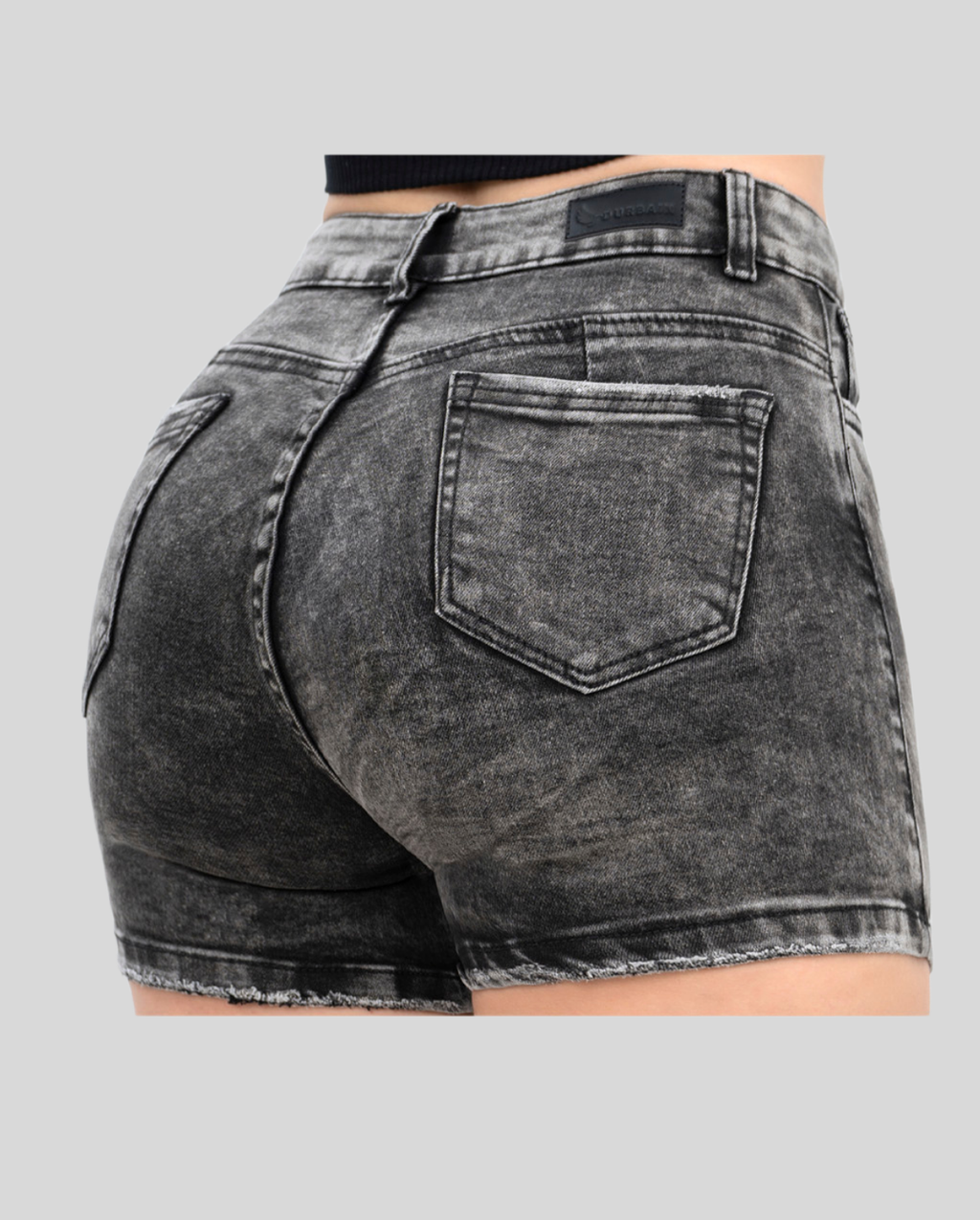 Ref: SD-3397 short en stretch, levanta cola, 5 botones, color gris jaspeado&nbsp;