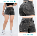 Ref: SD-3397 short en stretch, levanta cola, 5 botones, color gris jaspeado&nbsp;