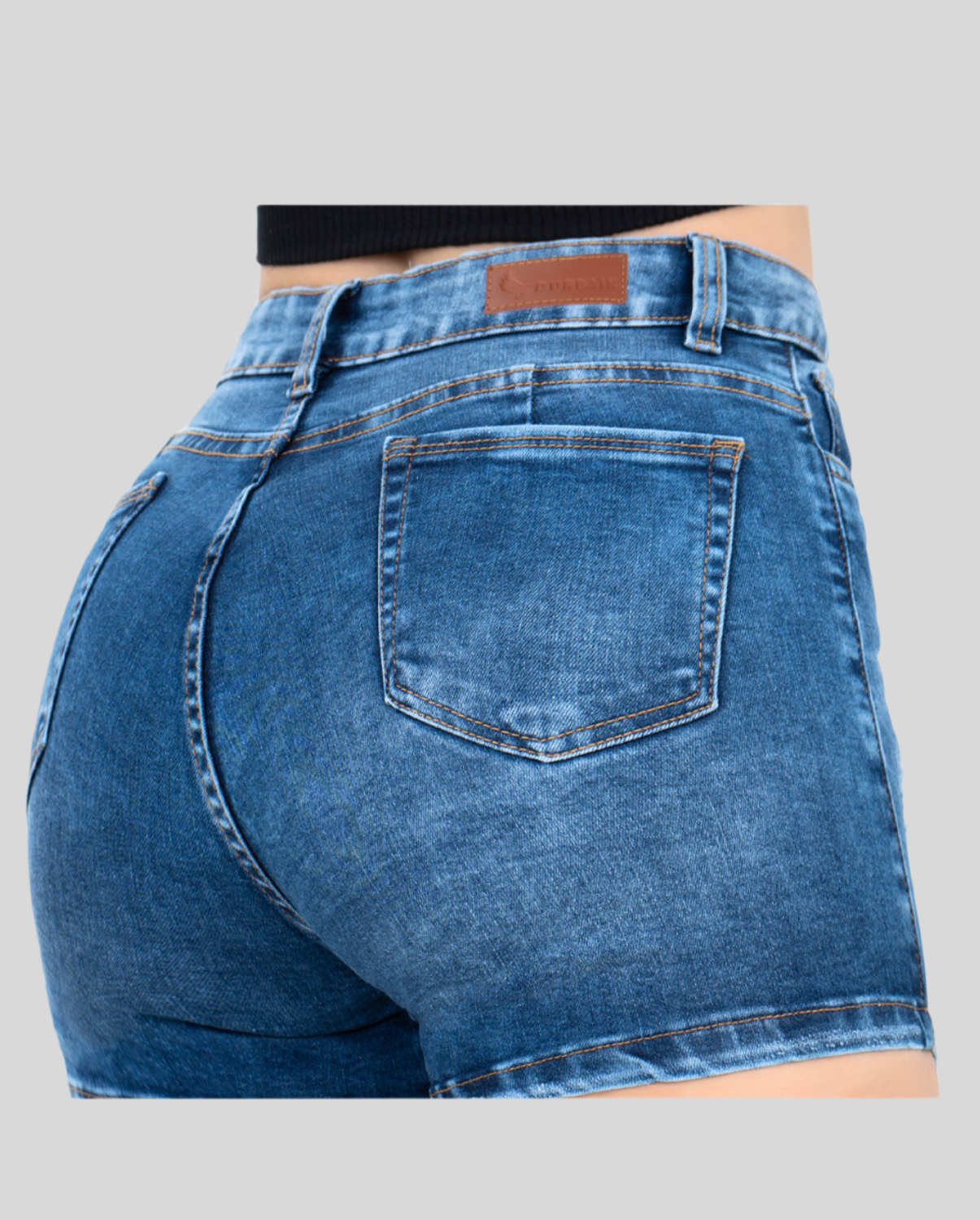 Ref: SD-3394 short en stretch, levanta cola, color azul