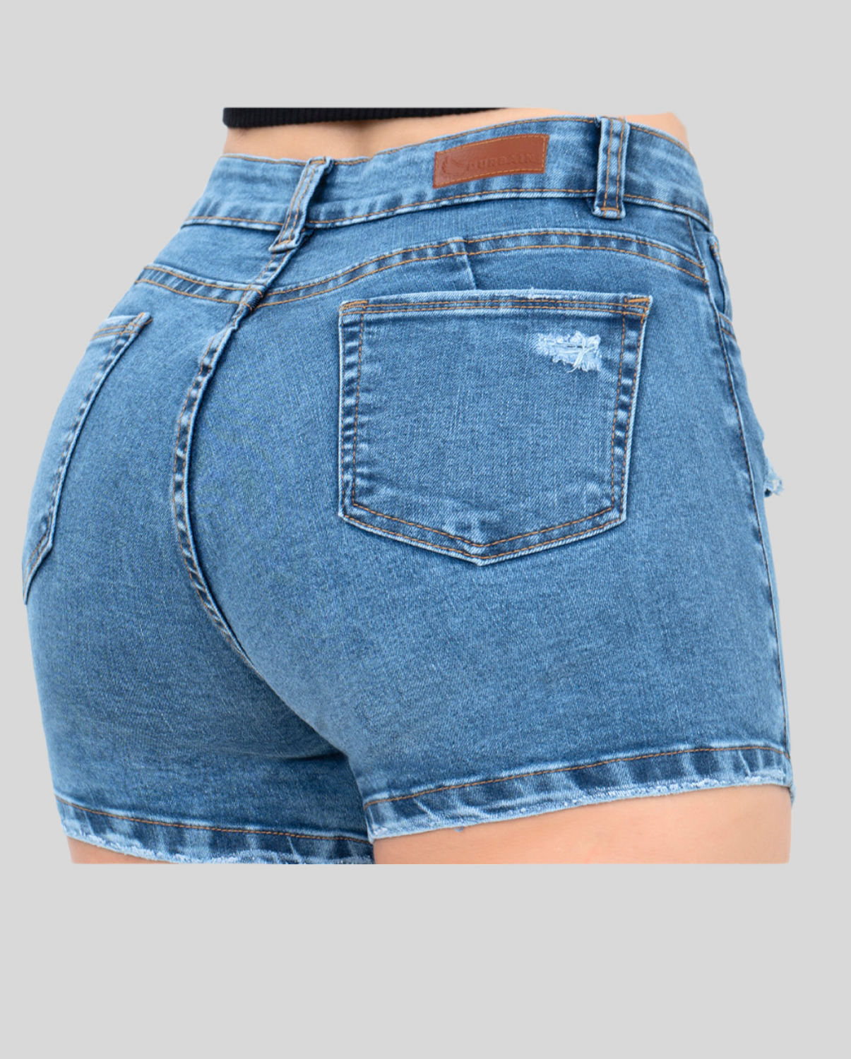 Ref: SD-3395 short en stretch, levanta cola, 5 botones, color azul
