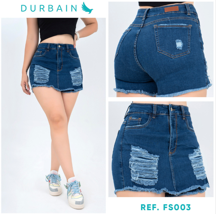 Ref: FS-003 Falda short en stretch, levanta cola, color azul