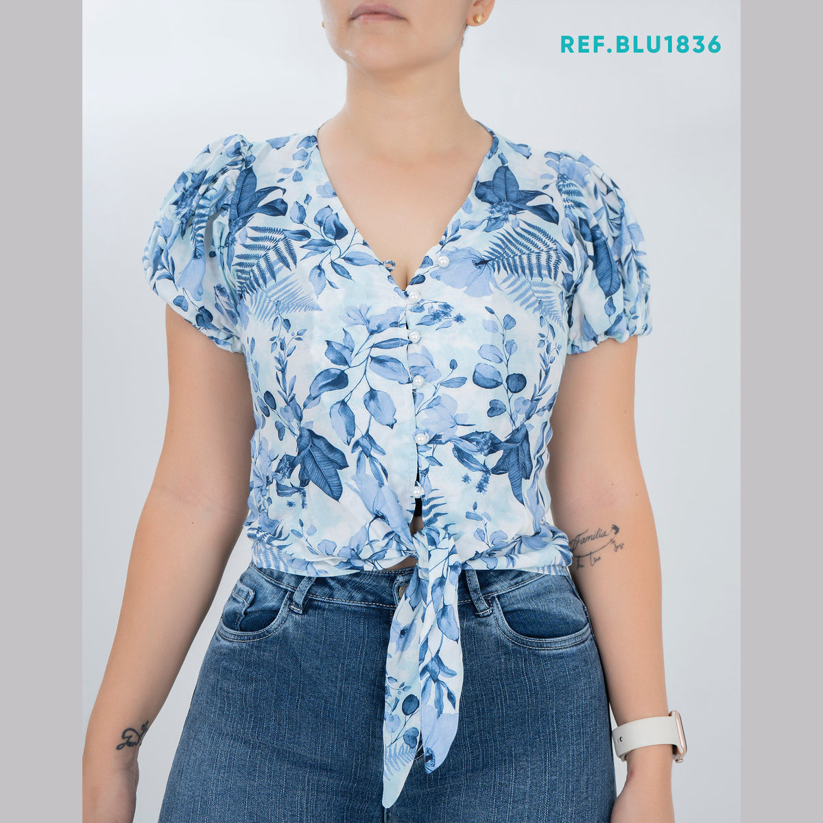 REF 1836 Blusa elaborada en tela chalis
