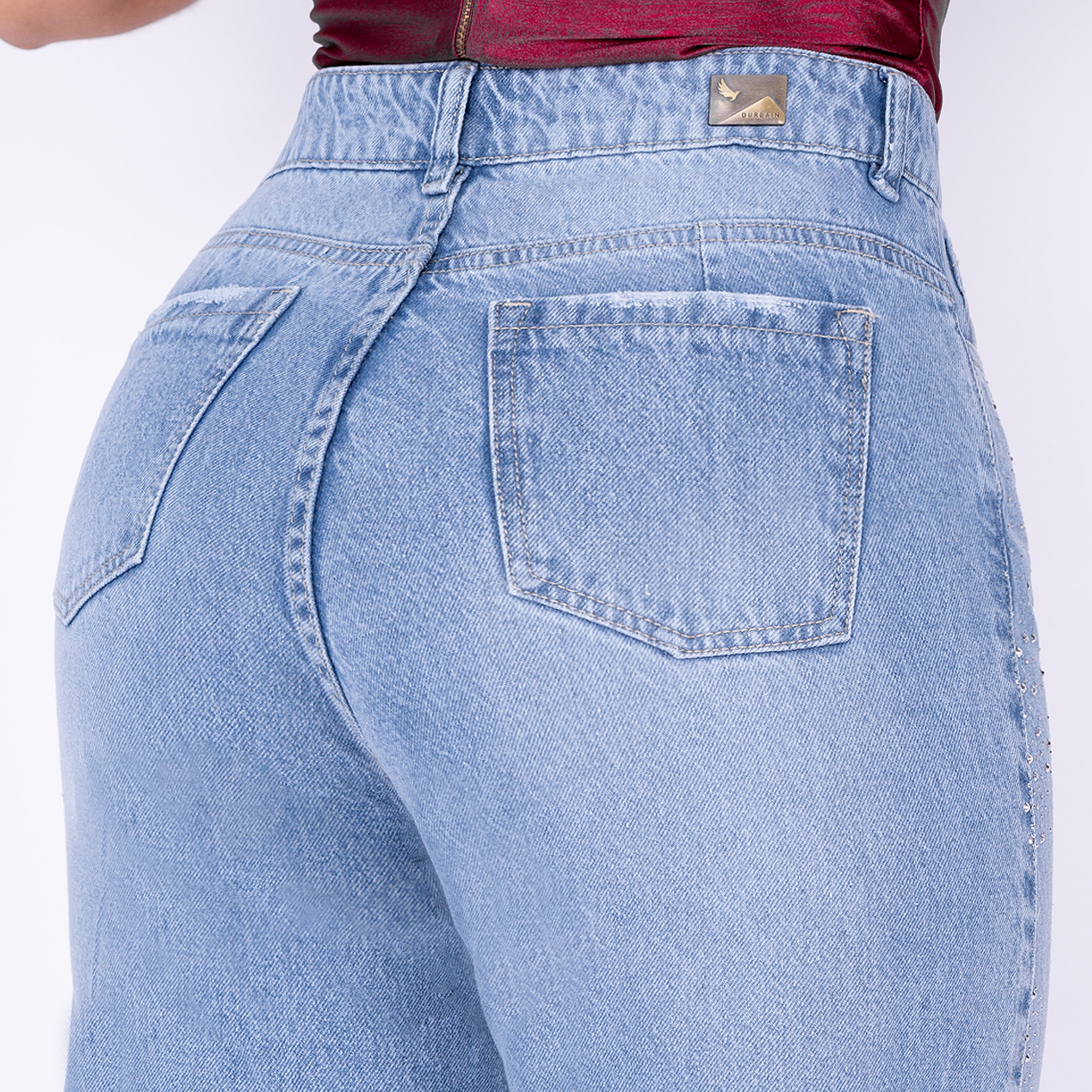 Ref: J-2275 PANTALON RIGIDO PALAZZO DE BRILLO