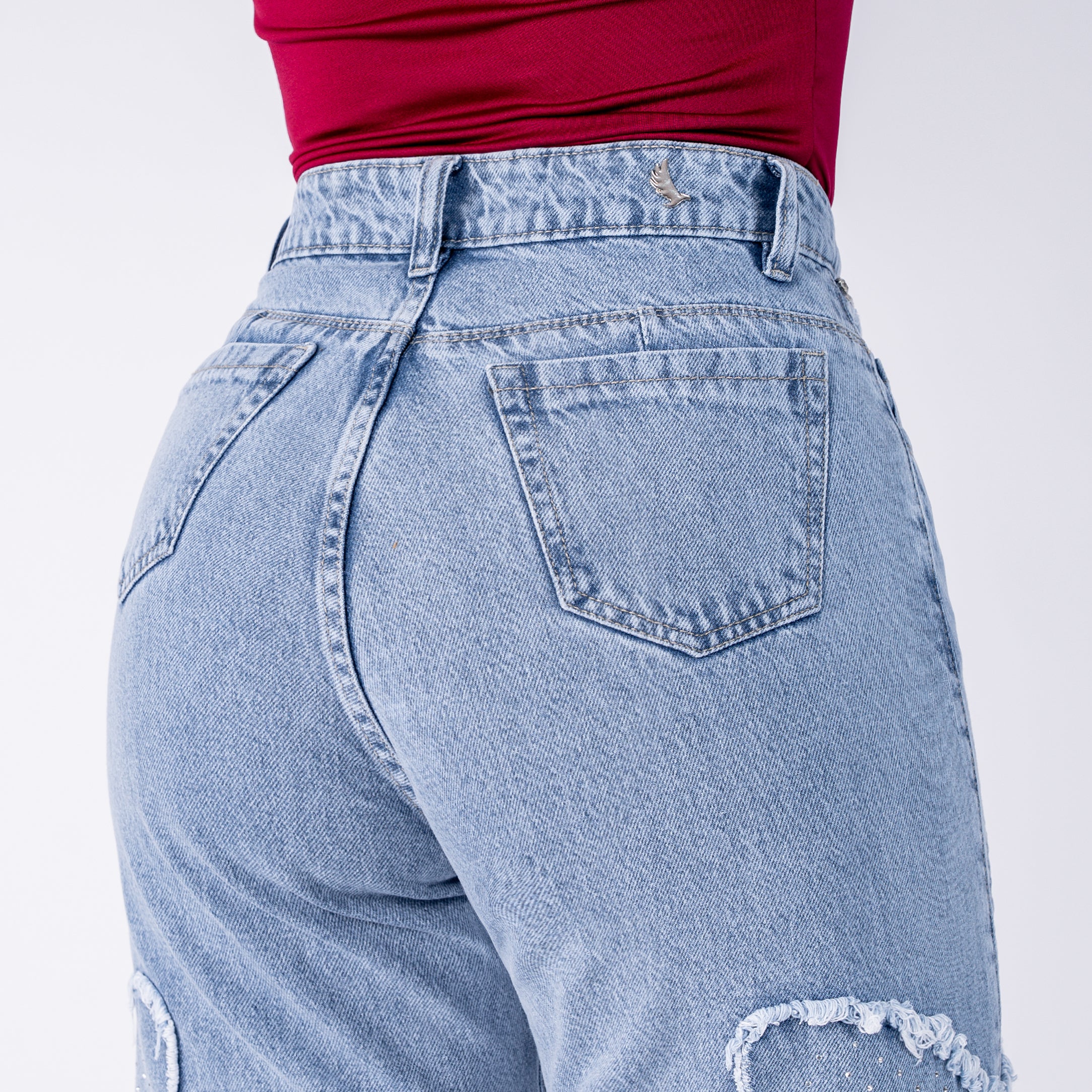 Ref 2277-2280 Jean rigido de apliques