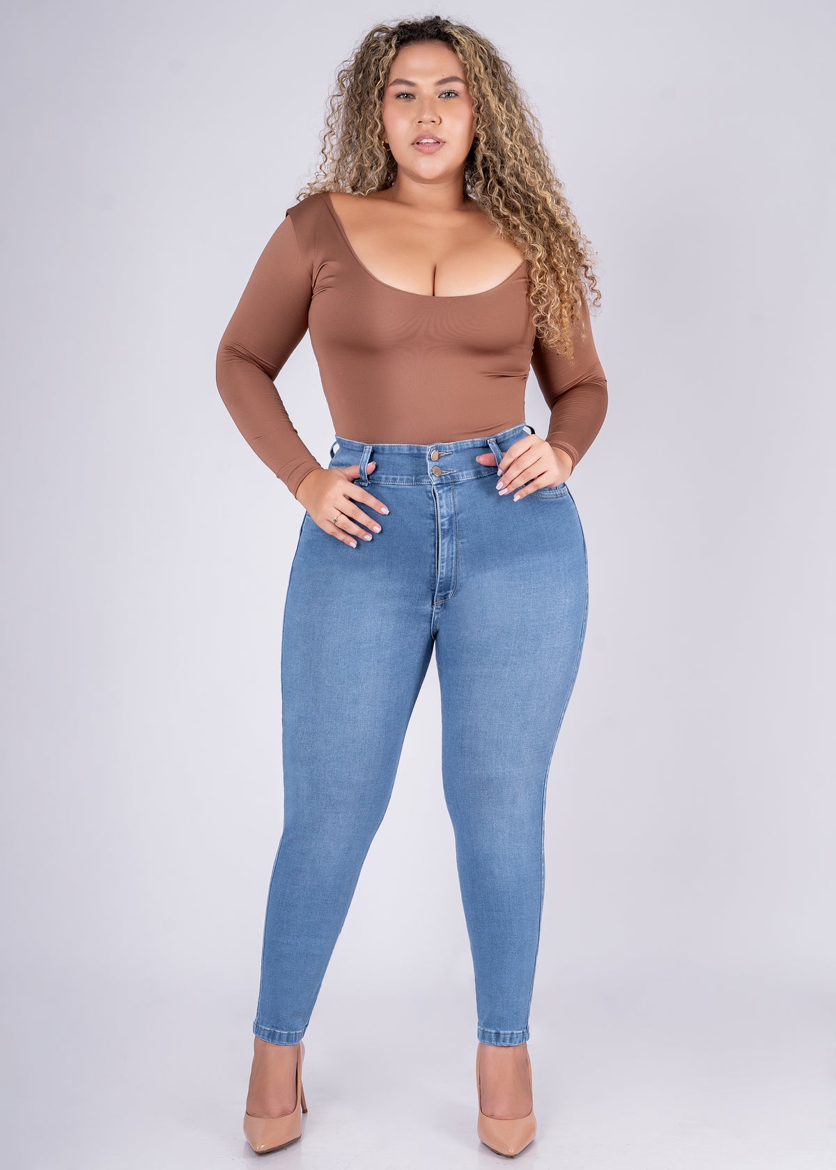 Ref:J2285 Pantalón skinny en stretch dos botones