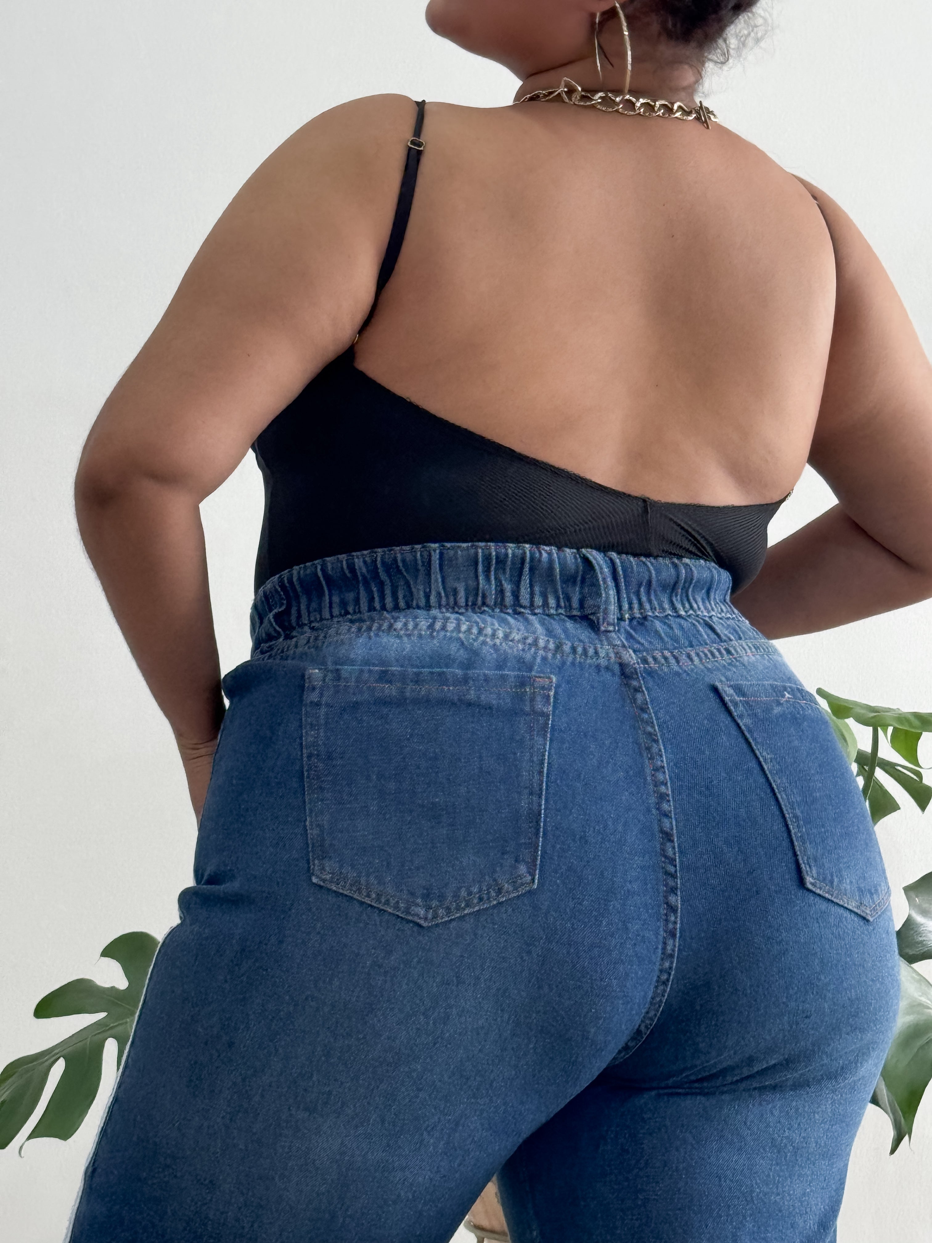 J2266 PANTALON RIGIDO  RESORTE LINEAS AZUL OSCURO