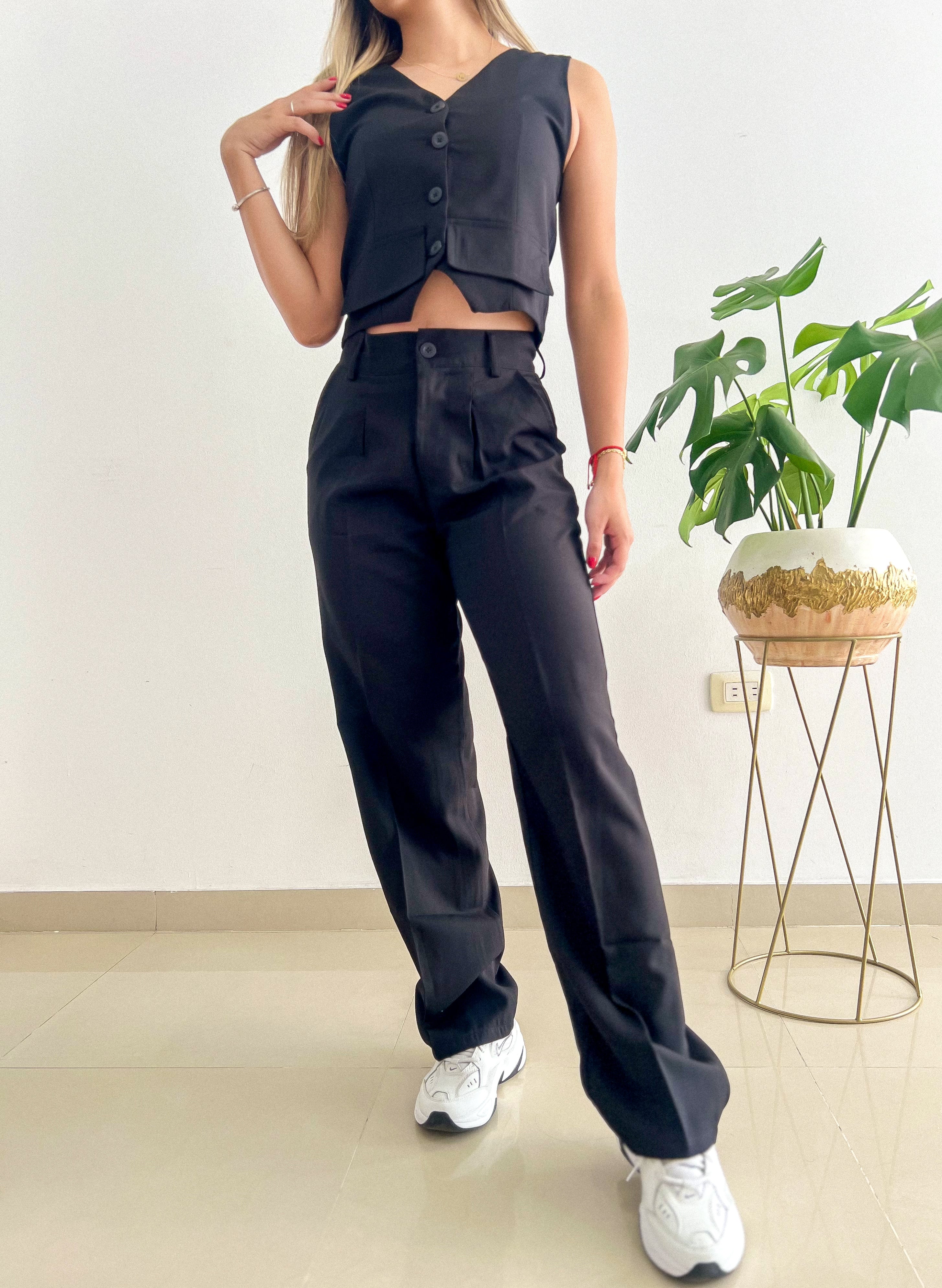 Ref: SETMIK2752 Set chaleco y pantalón color negro