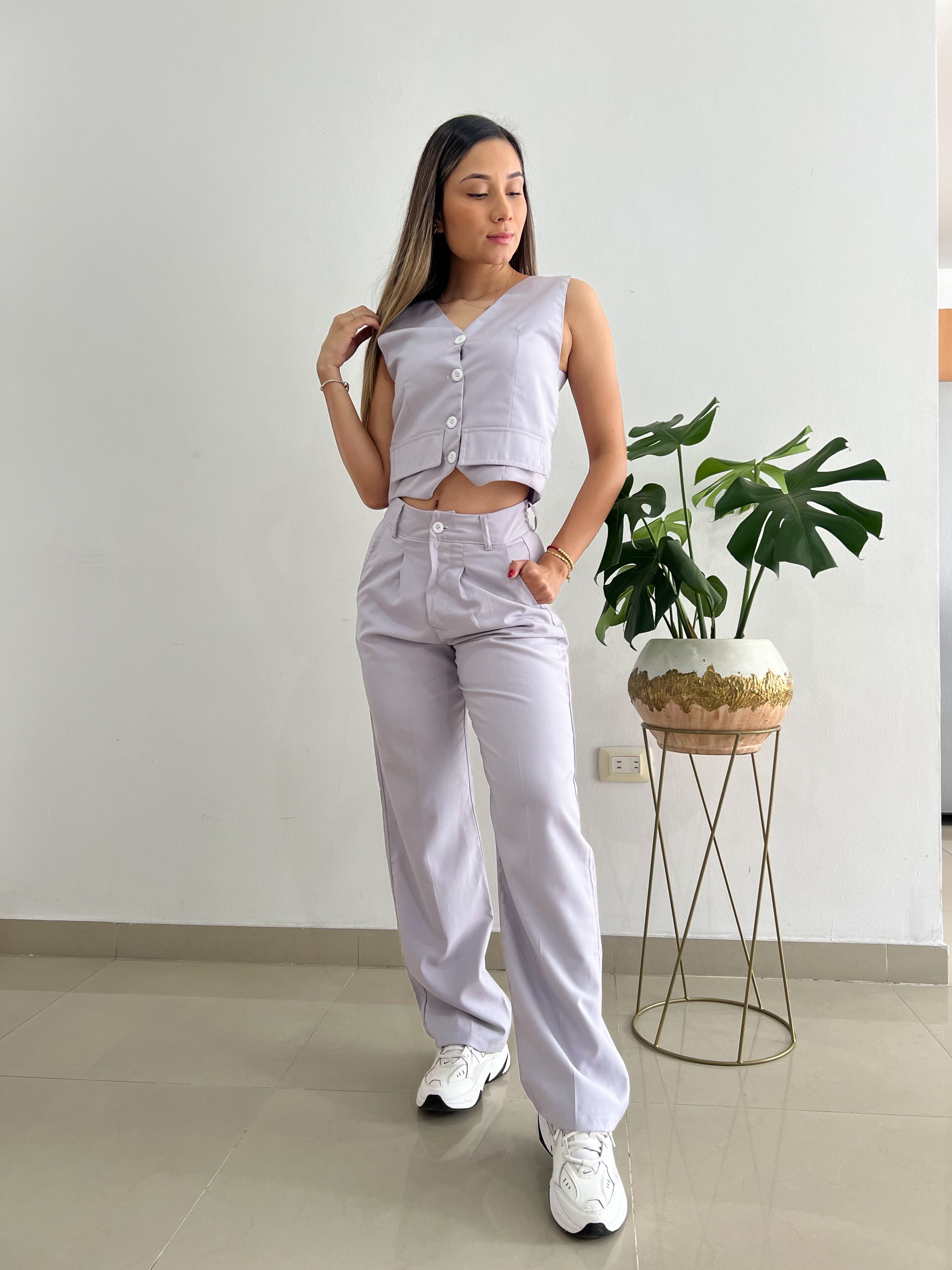 Ref: SET MIK2754-5 Set chaleco y pantalón color gris