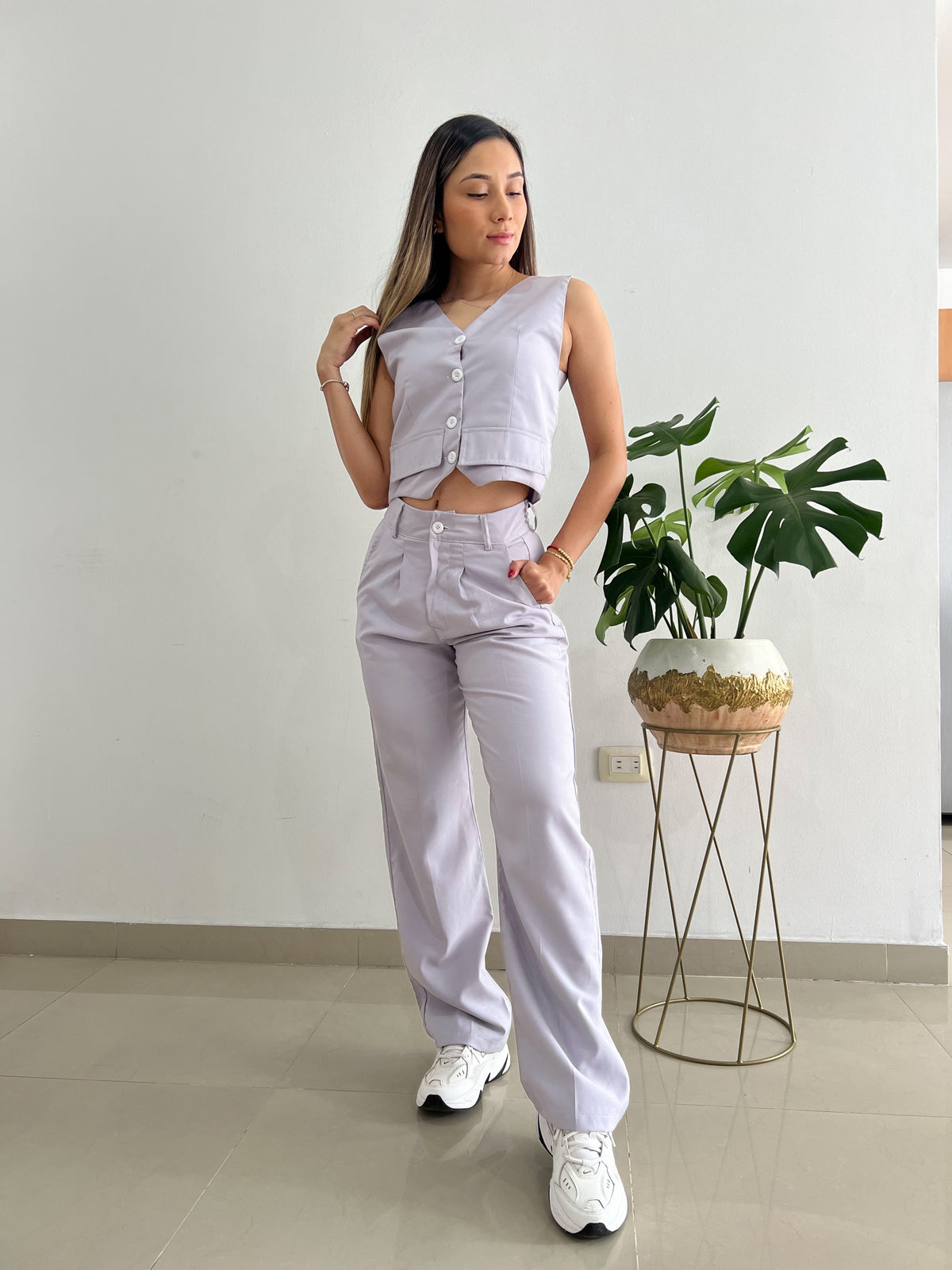 Ref: SET MIK2754-5 Set chaleco y pantalón color gris
