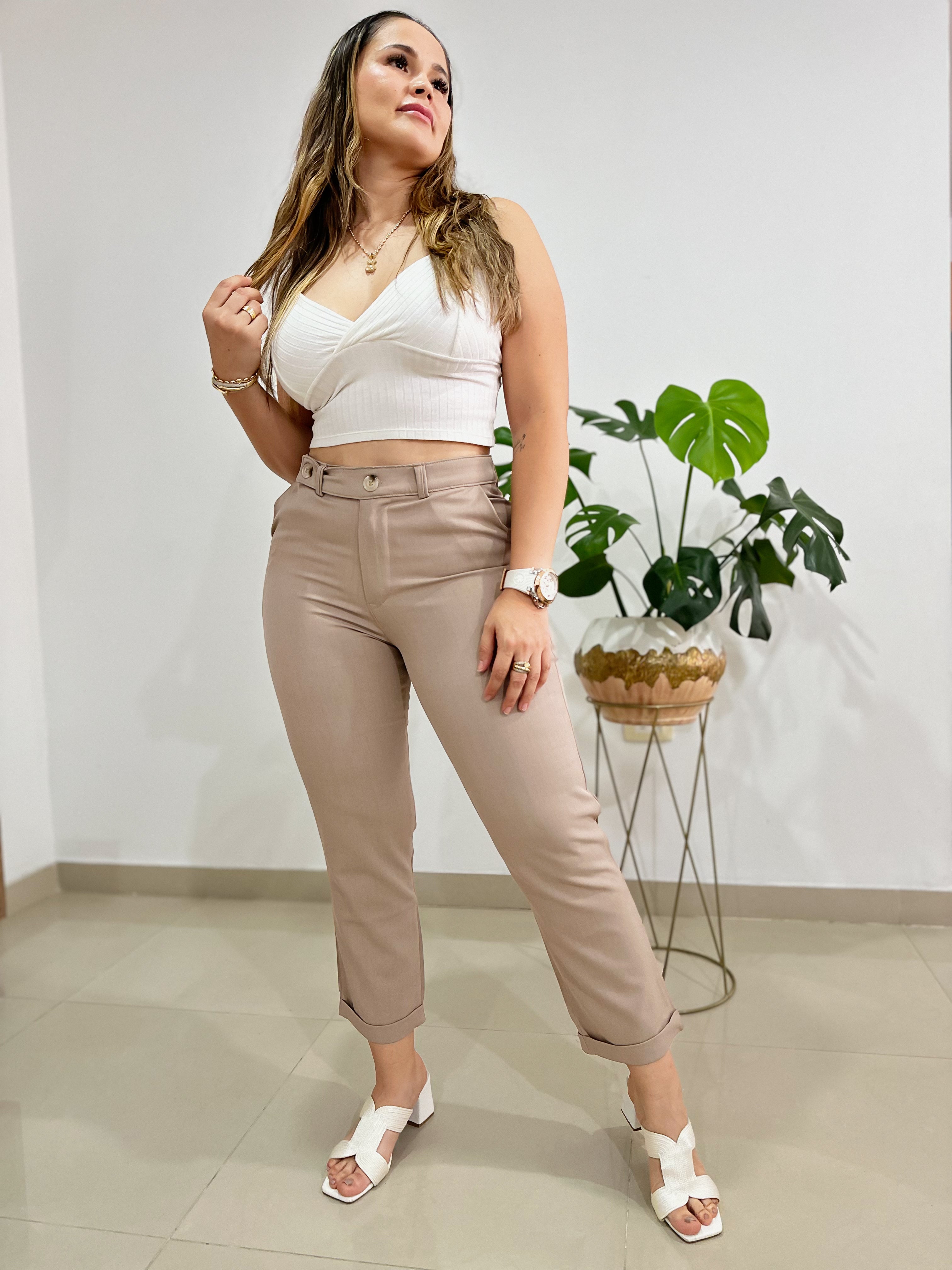 Ref: OP-2751-4 Pantalón slouchy liviano tono caqui
