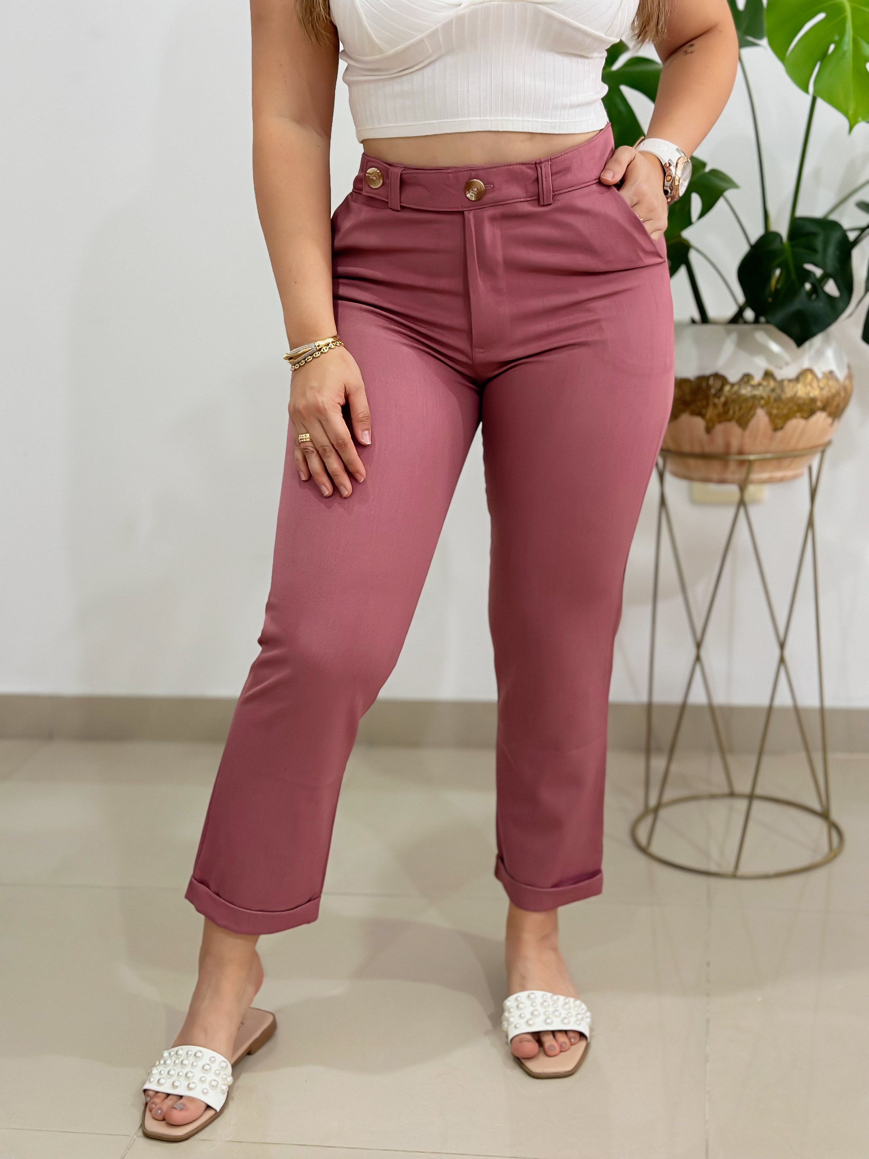 Ref: OP-2751-2 Pantalón slouchy liviano tono Rosa Picante