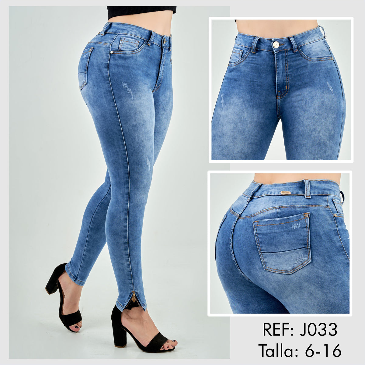 Ref: J033  JEAN TELA STRECH PUSH UP