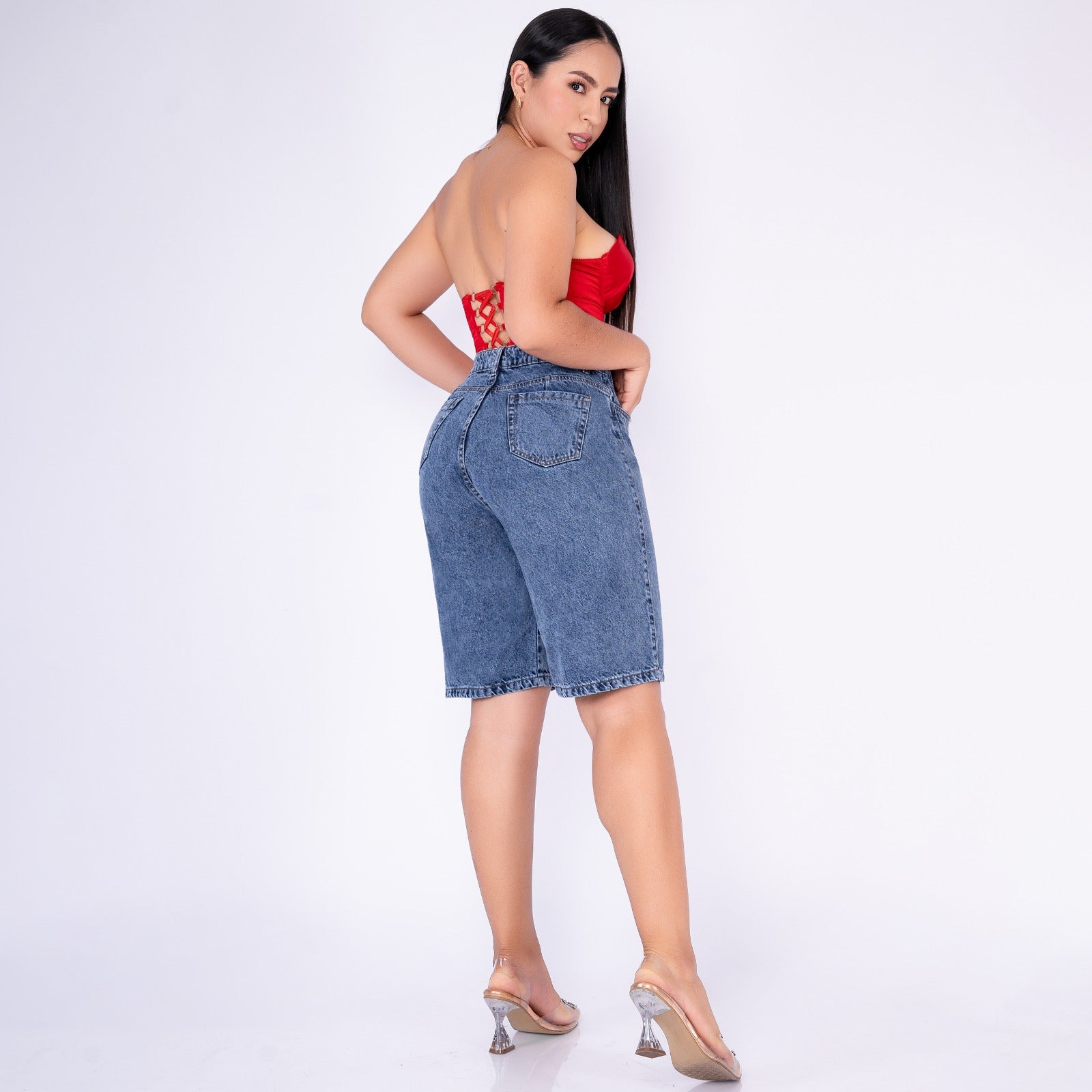 Ref: B-3351 BERMUDA RIGIDA  DE BRILLOS