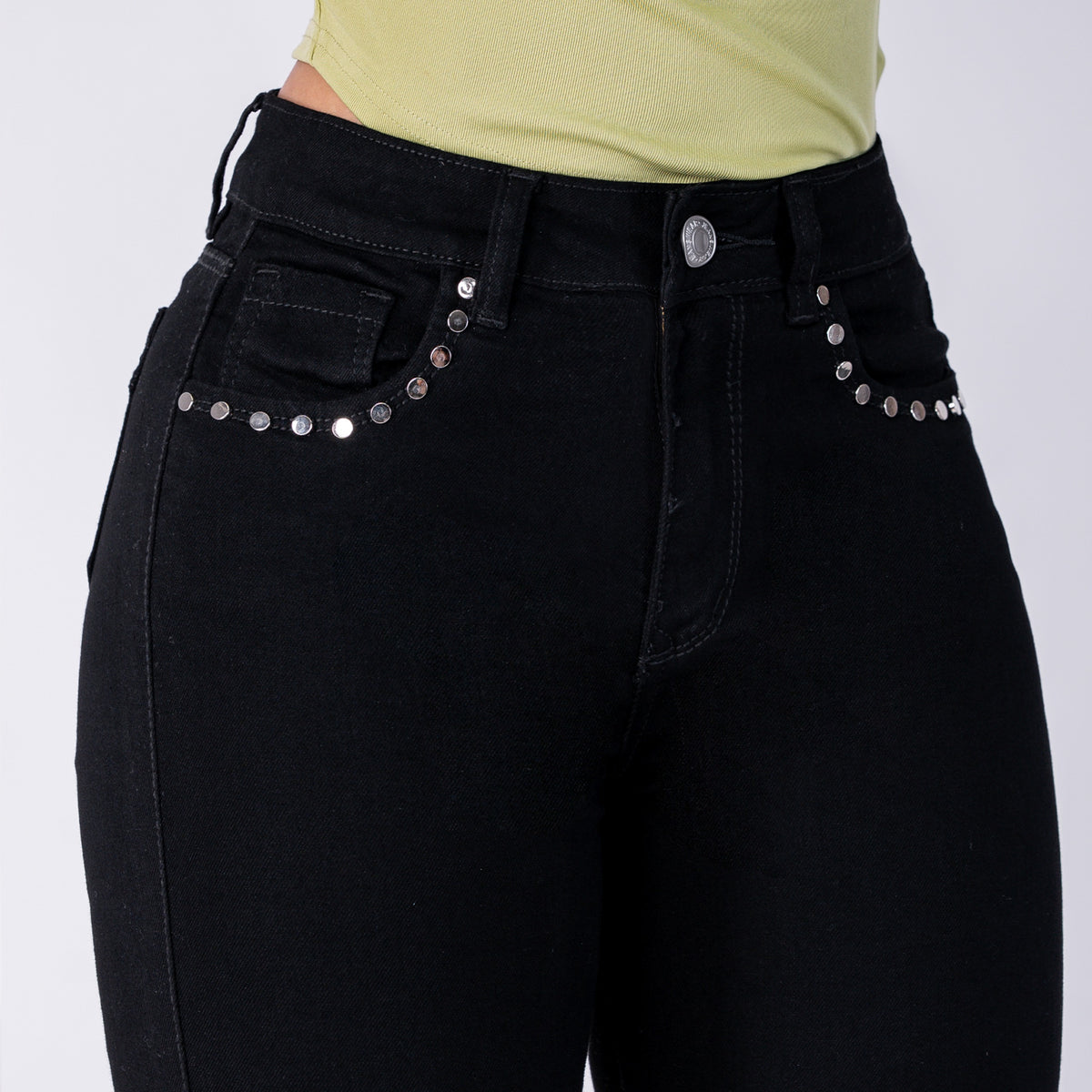 J2283 SKINNY STRETCH NEGRO TACHE