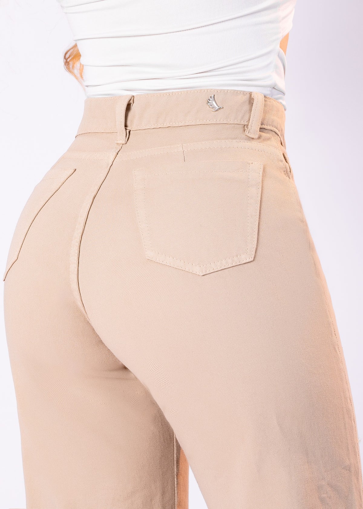 Ref: J-2290CQ PANTALÓN RÍGIDO PALAZZO COLOR CAQUI